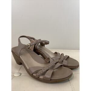 womens Dansko Raquel ankle strap heels sandals shoes leather tan 41 10 10.5